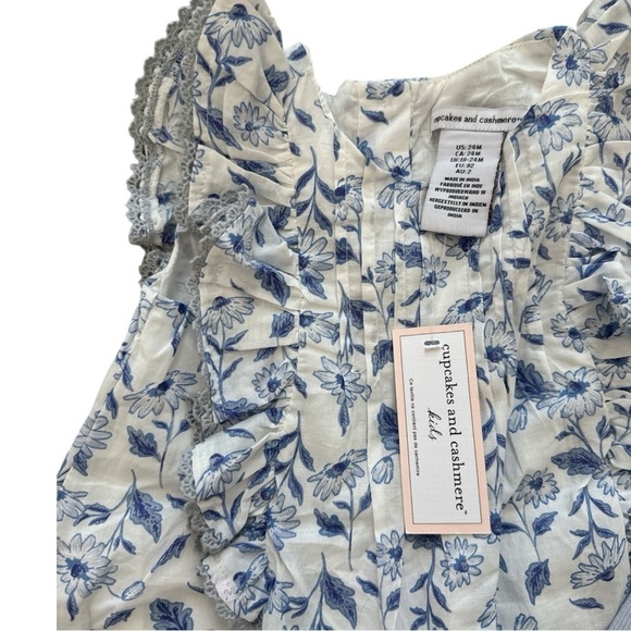 Cupcakes and Cashmere Kids NWT blue floral matching set 24m - Picture 4 of 4
